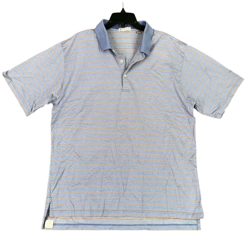 Bulls Bay Golf Club Polo Shirt Peter Millar XL Mens Striped Business Casual